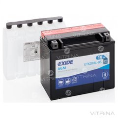 Аккумулятор EXIDE AGM 18Ah-12v ETX20HL-BS (175х87х155) | R, EN270 (Европа)