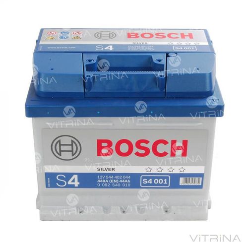 Аккумулятор BOSCH 44Ah-12v (S4001) со стандартными клеммами| R, EN440