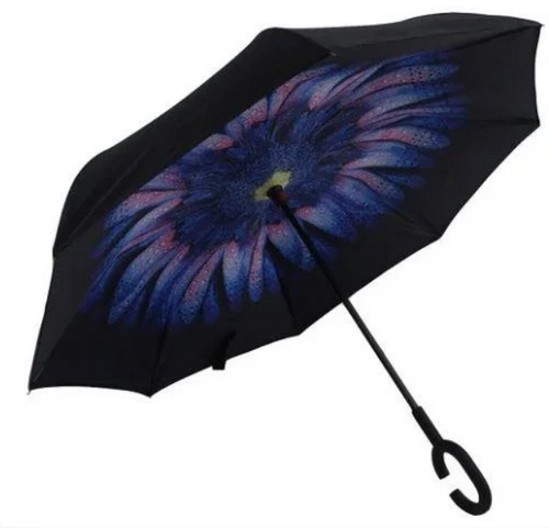 Зонт обратного сложения ветрозащитный Stenson MH-2713-1, цветок