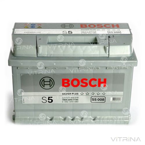 Акумулятор BOSCH 77Ah-12v S5008 (278x175x190) зі стандартними клемами | R, EN780 (Європа)